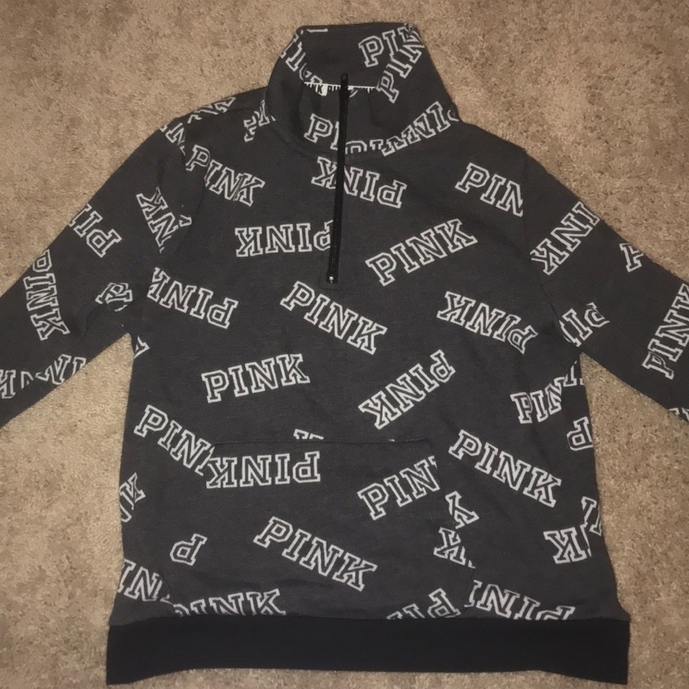 Pink gray jacket.